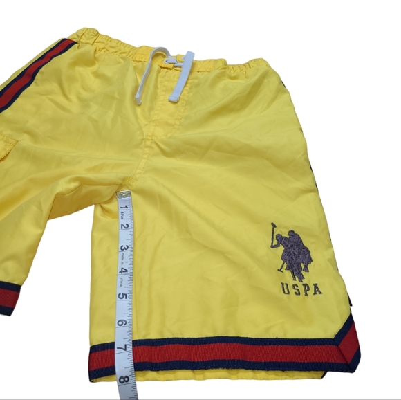 U.S. POLLO ASSN. SWIM SHORTS BOYS SIZE 10/12 YELLOW EMBROIDERED POCKETS & MESH - Picture 9 of 12